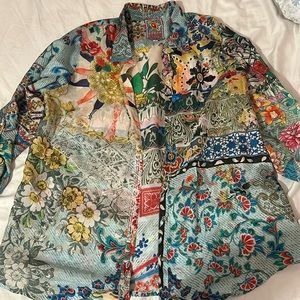 Johnny Was floral button down